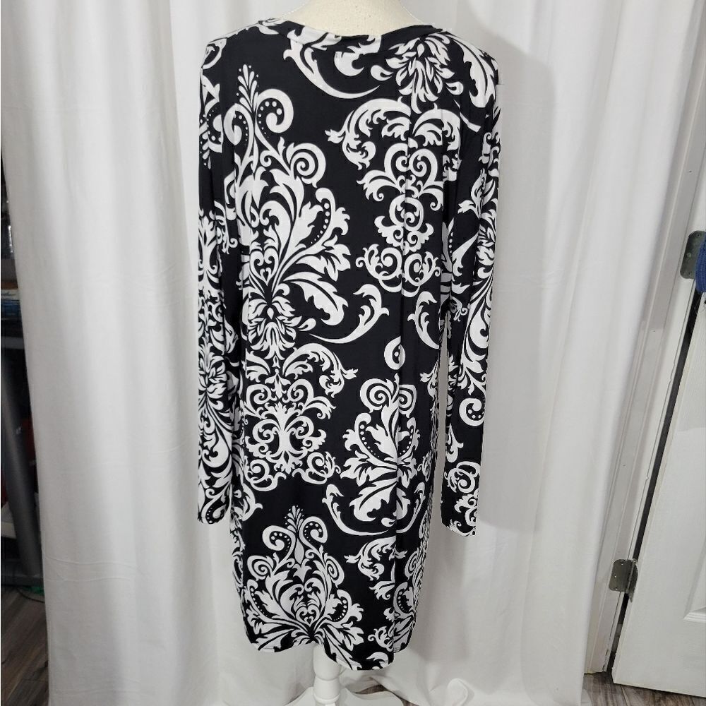 Chic soul Black and white paisley swing dress with pockets Sz XXL - Picture 7 of 11